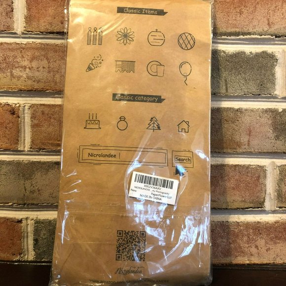 Nicrolandee Blacklight Party Decor 12 pcs Neon Tissue Paper Flower - Picture 3 of 5